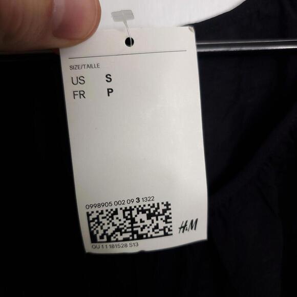 HM Dress Womens Small Peplum Mini Lightweight Little Black Dress LBD New Tags - Picture 7 of 9